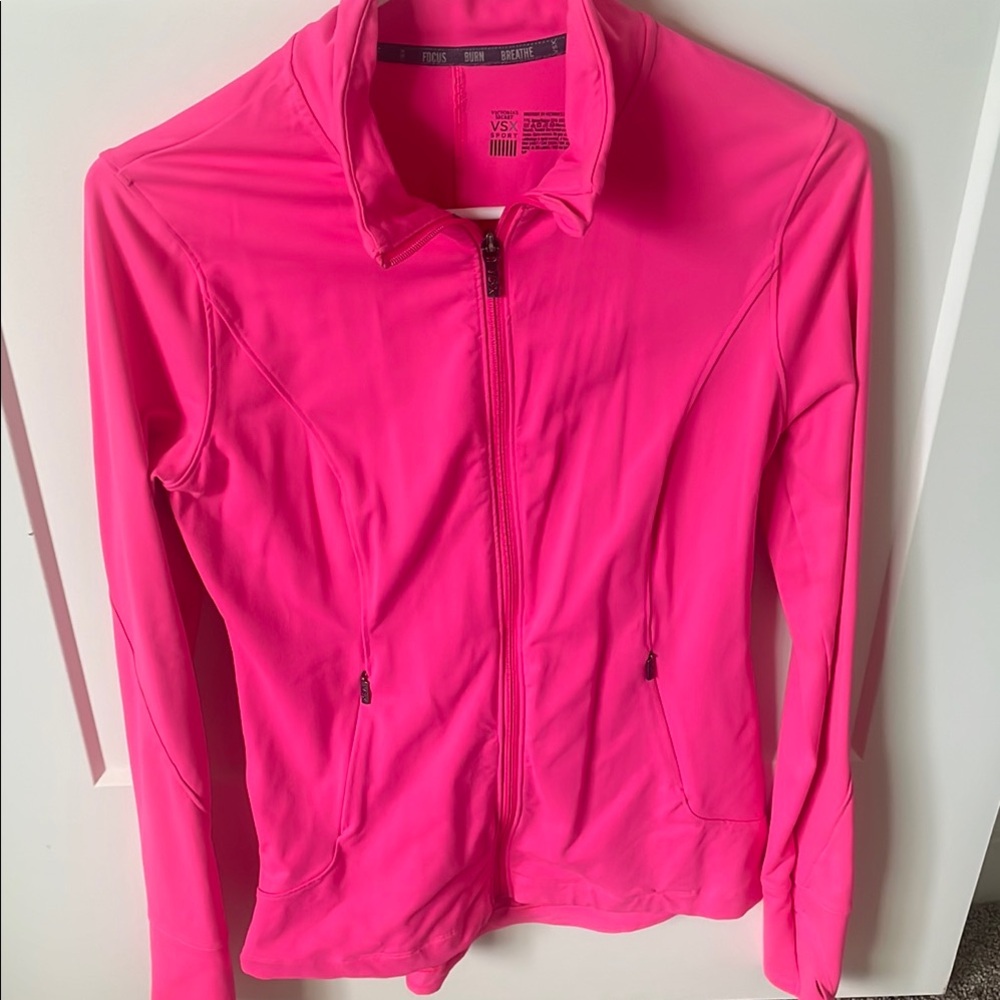 PINK Victoria's Secret Hot Pink Full-Zip Jacket